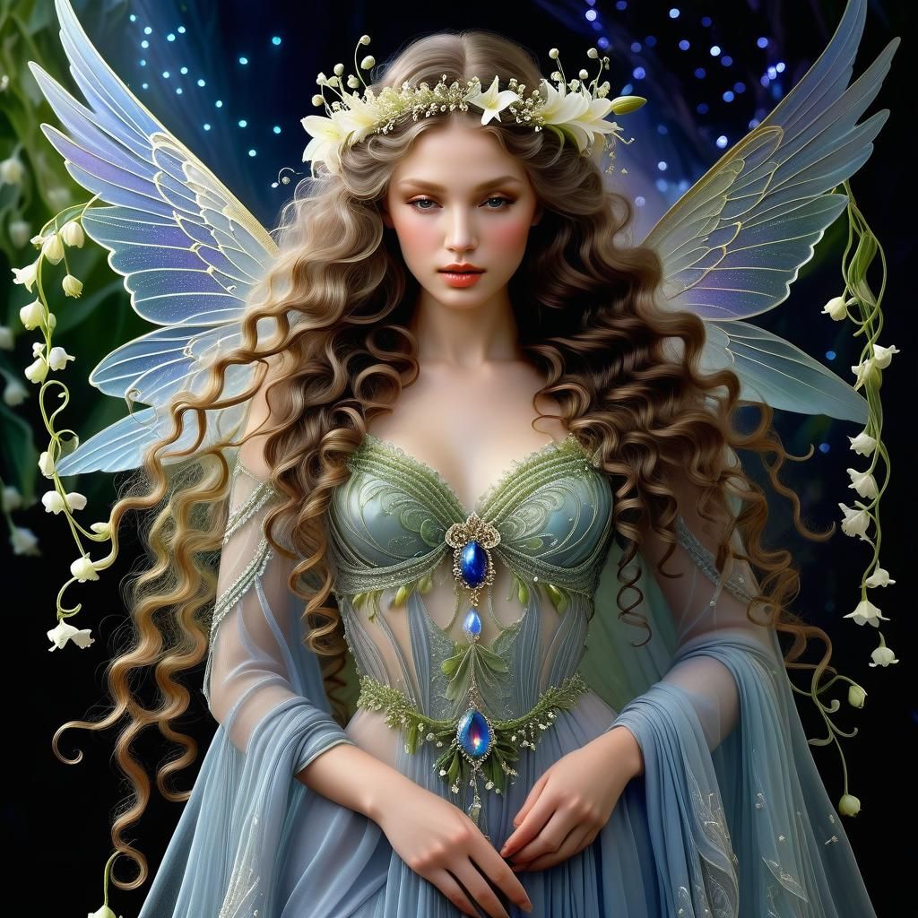 Lily of the Valley Fairy in Dreamlike Hues