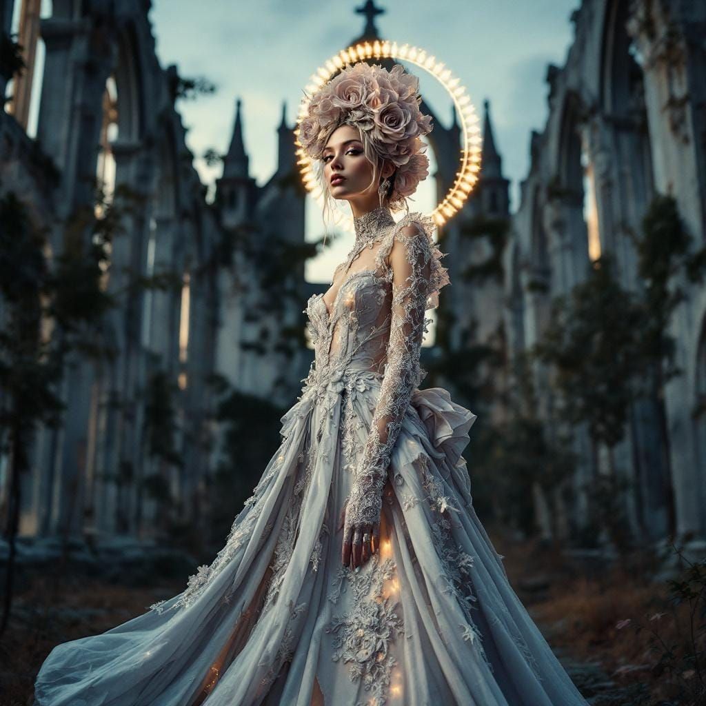 Gothic Impression: High-Fashion in Cathedral Ruins