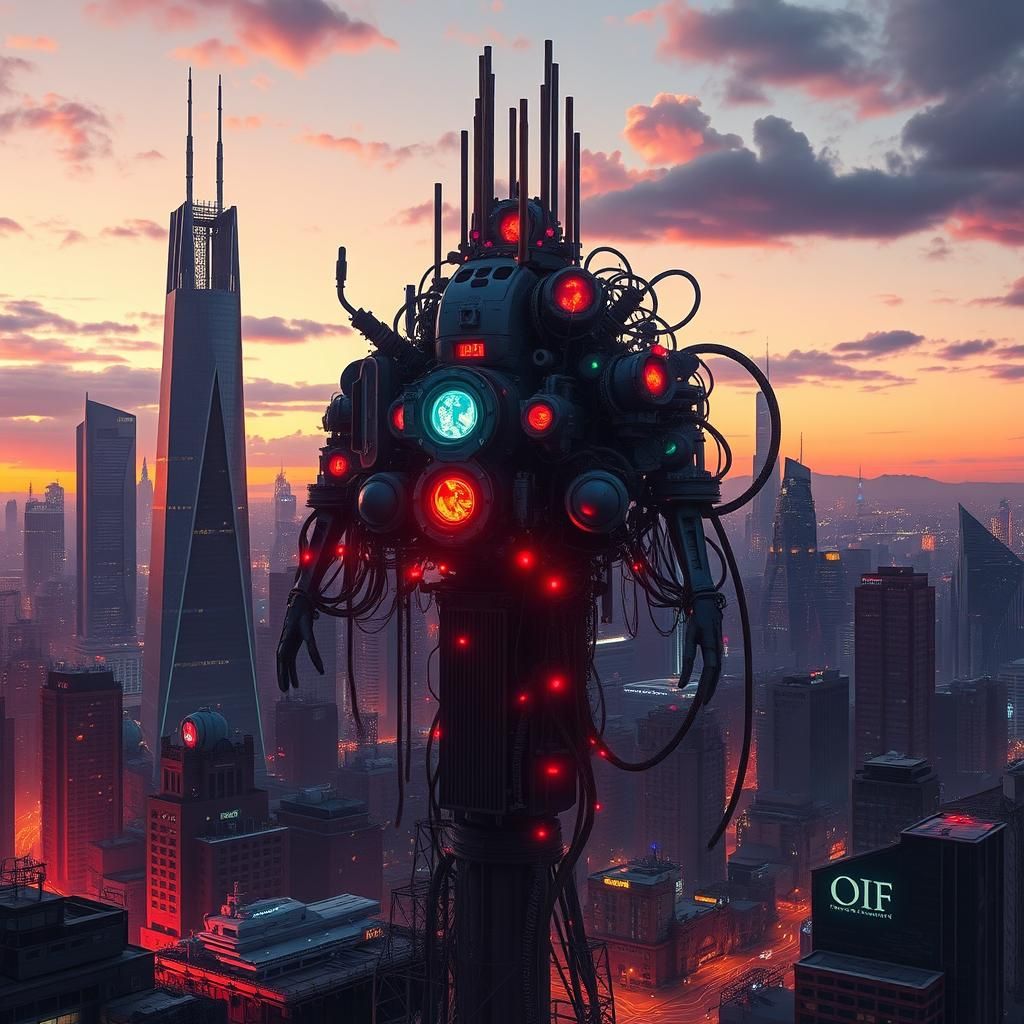 Dystopian Industrial Intelligence in a Digital Matte Paintin...