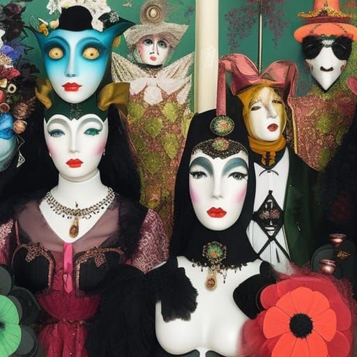 Steampunk Marionettes in Gothic Pastel Art Style