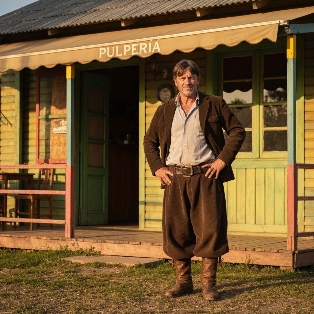 Gaucho Portrait Outside Rural Buenos Aires Pulpería