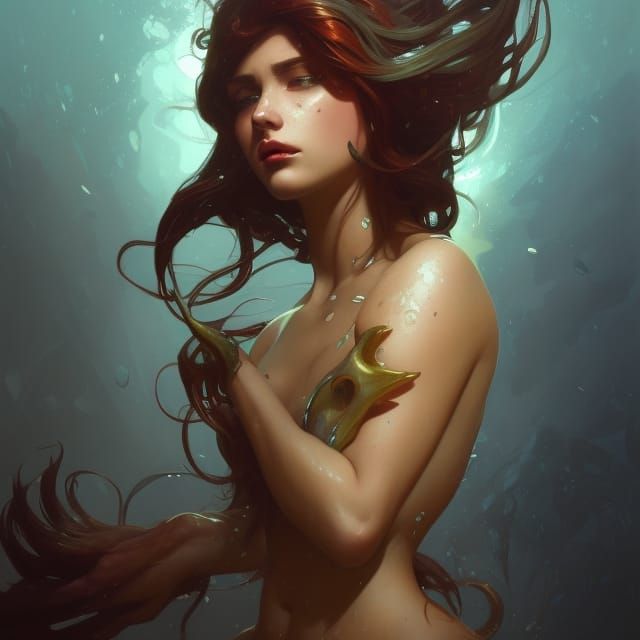 Detailed Siren Head Portrait in Artgerm Style