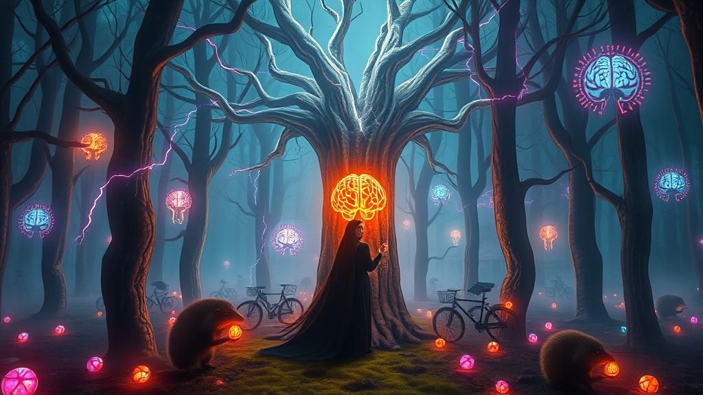 Surreal Forest Sorceress in Dreamlike Art Style