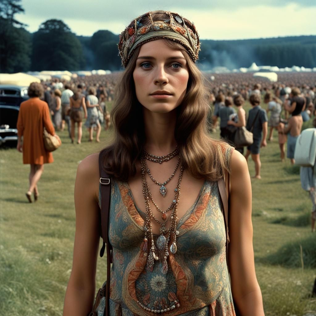 French Woman at Woodstock, 1969