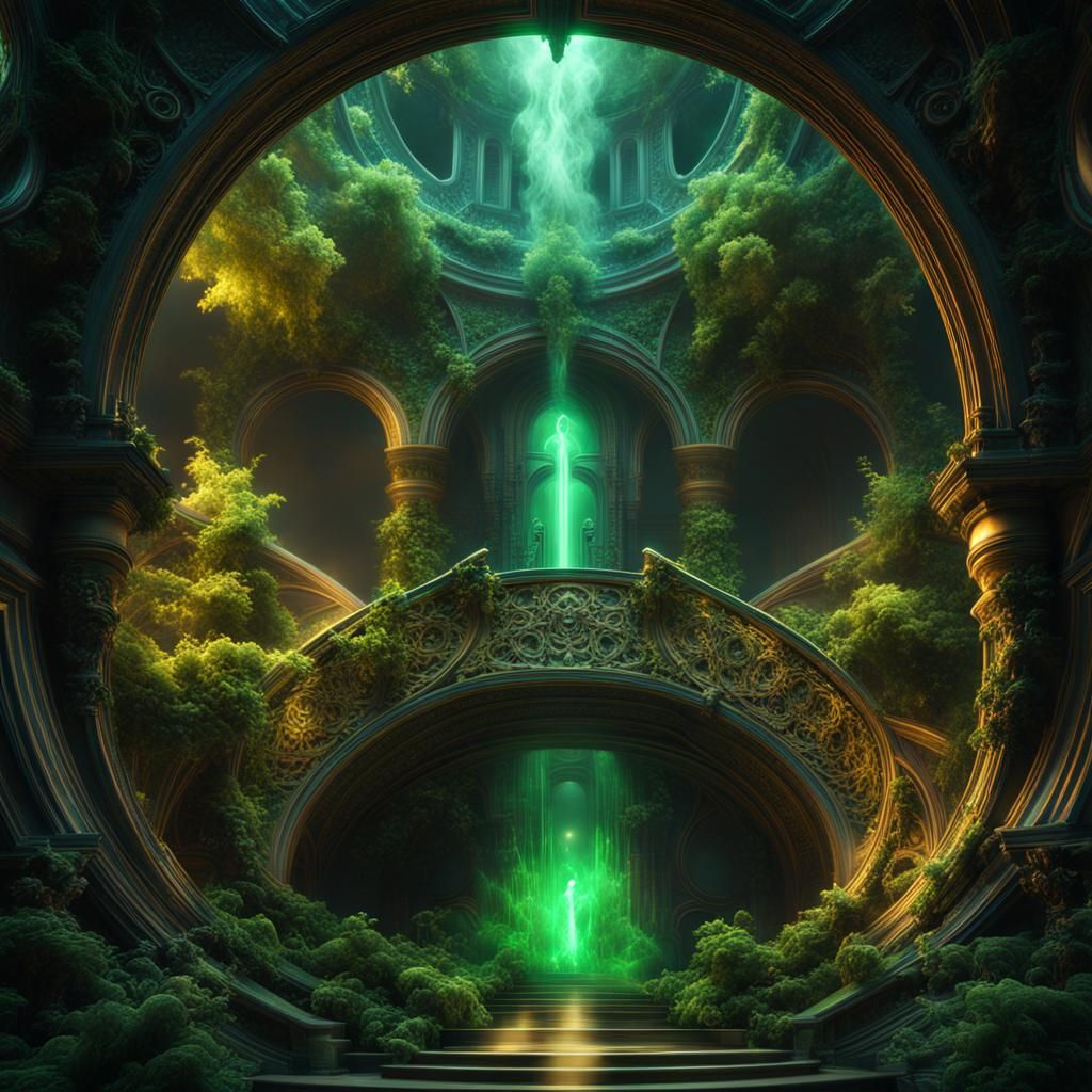 Cosmic Energy Smoke with Green Highlights in CGI VFX