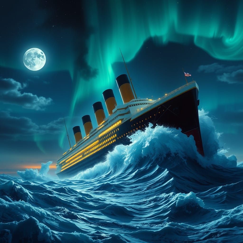 Titanic, Majestic and Doomed, in a Cyberpunk-Inspired Digita...