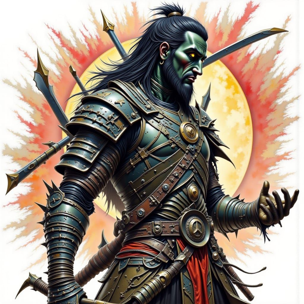 AI Generated Male Warrior Concept Art