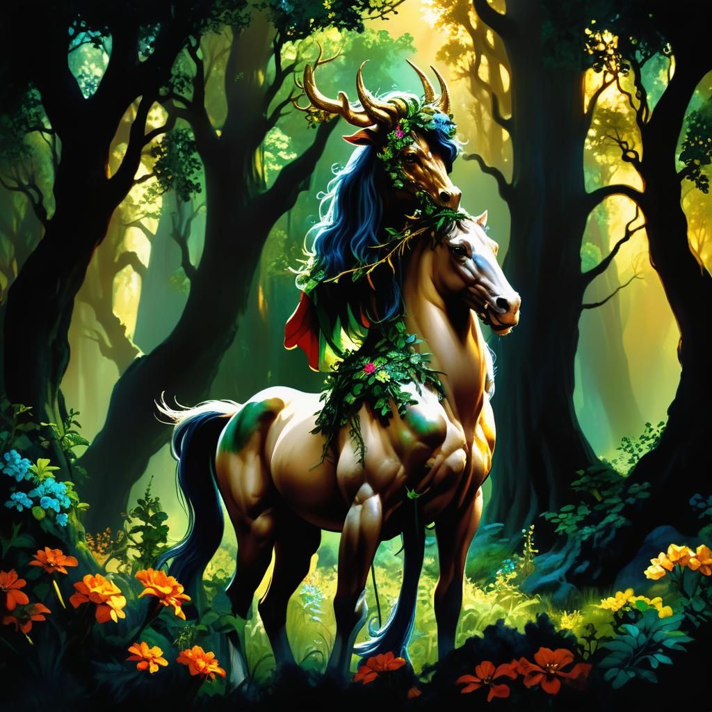 Centaur in Forest, Fantasy Realism Style