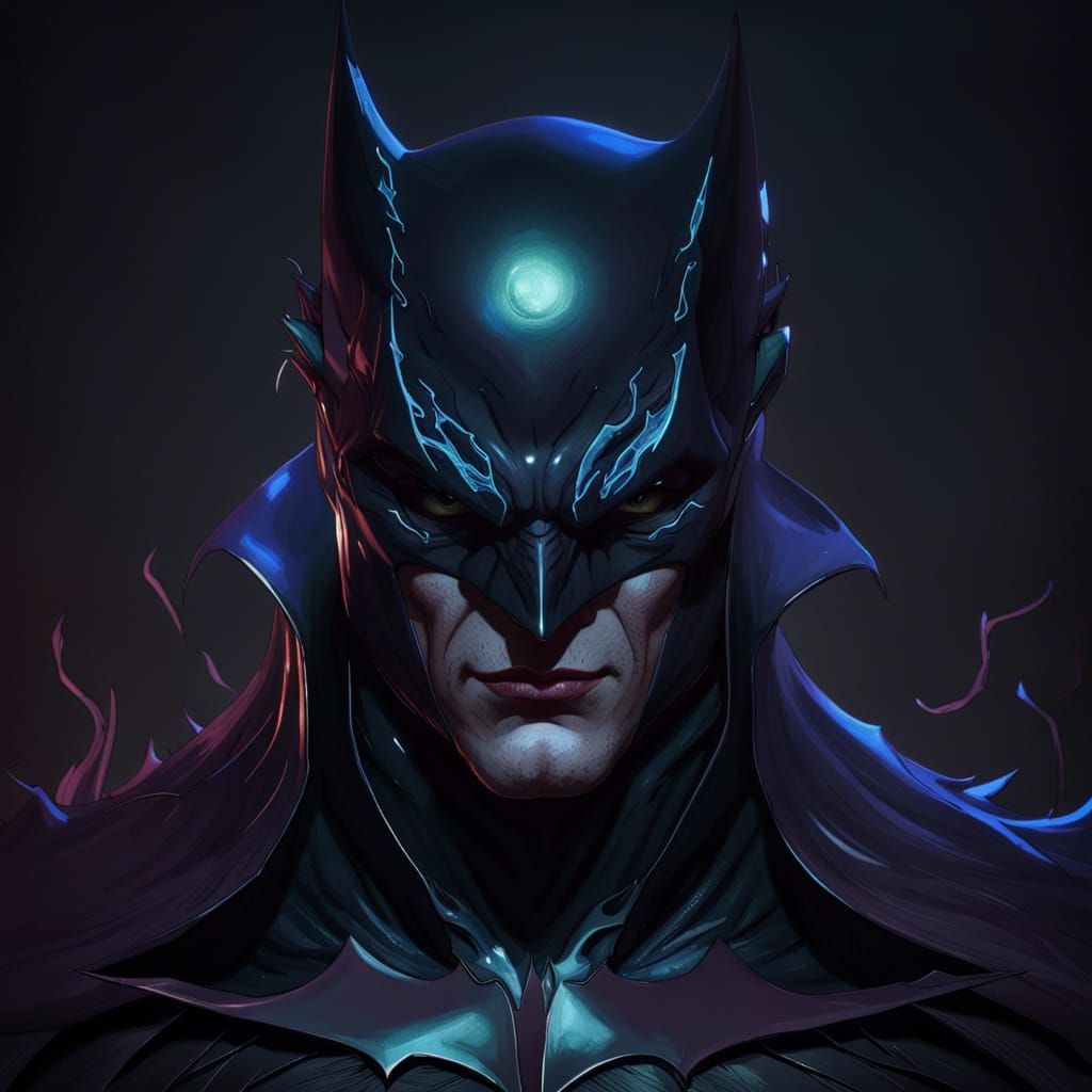 Demonic Eldritch Batman Portrait in Hyperdetailed Style