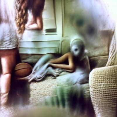 Eerie Grey Alien in Found Footage Horror Style