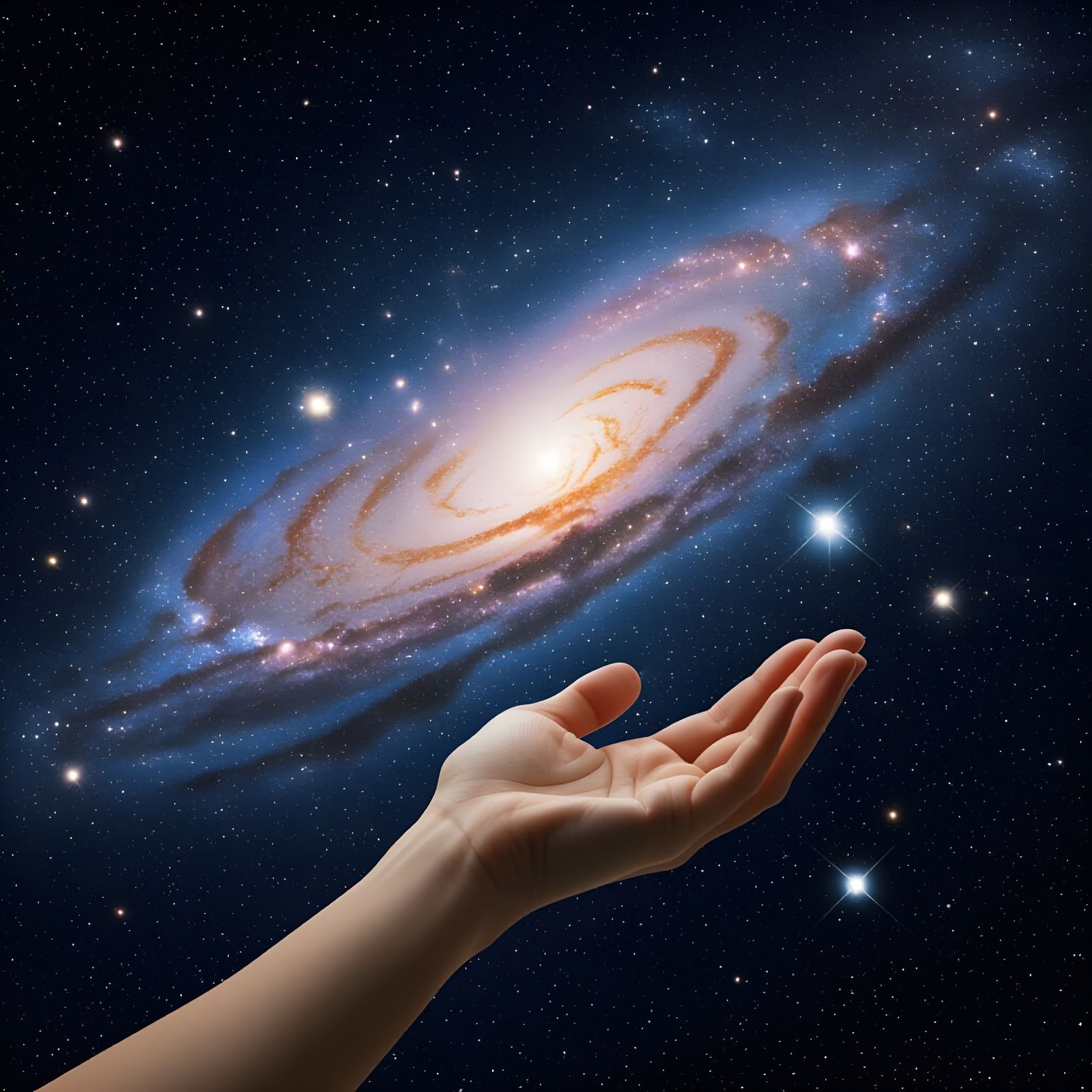 Galaxy Held in Cupped Hand