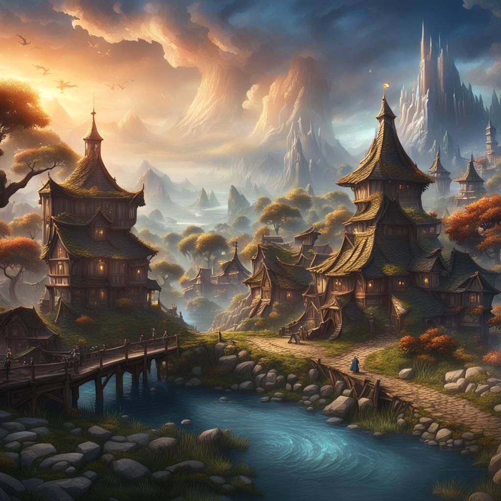 Fantasy Village Concept Art in Unreal Engine 5