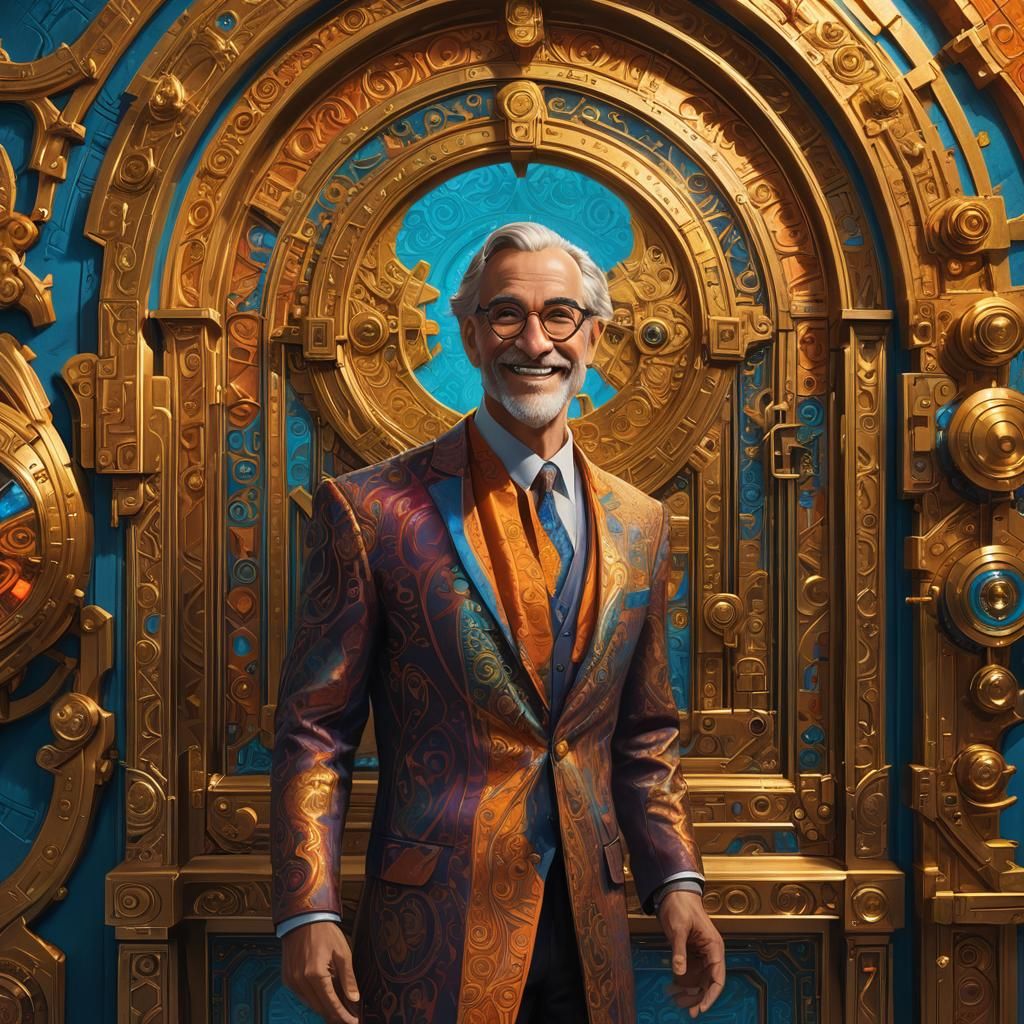 Professor with Mask Before Golden Vault Concept Art