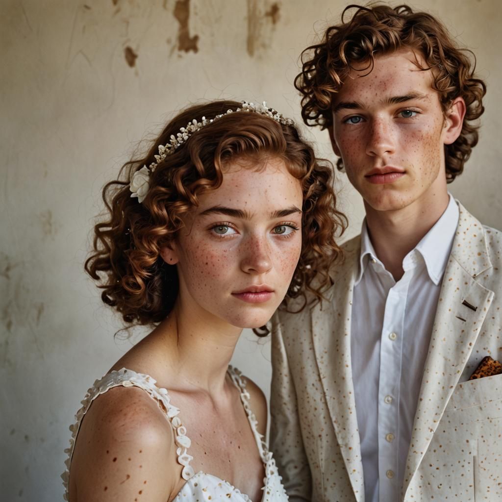 High-Fashion Portrait of a Boy in Wedding Dress