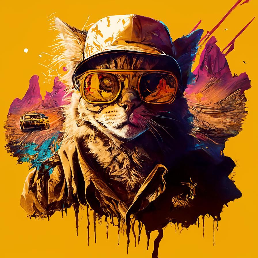 Cat in Fear and Loathing Style