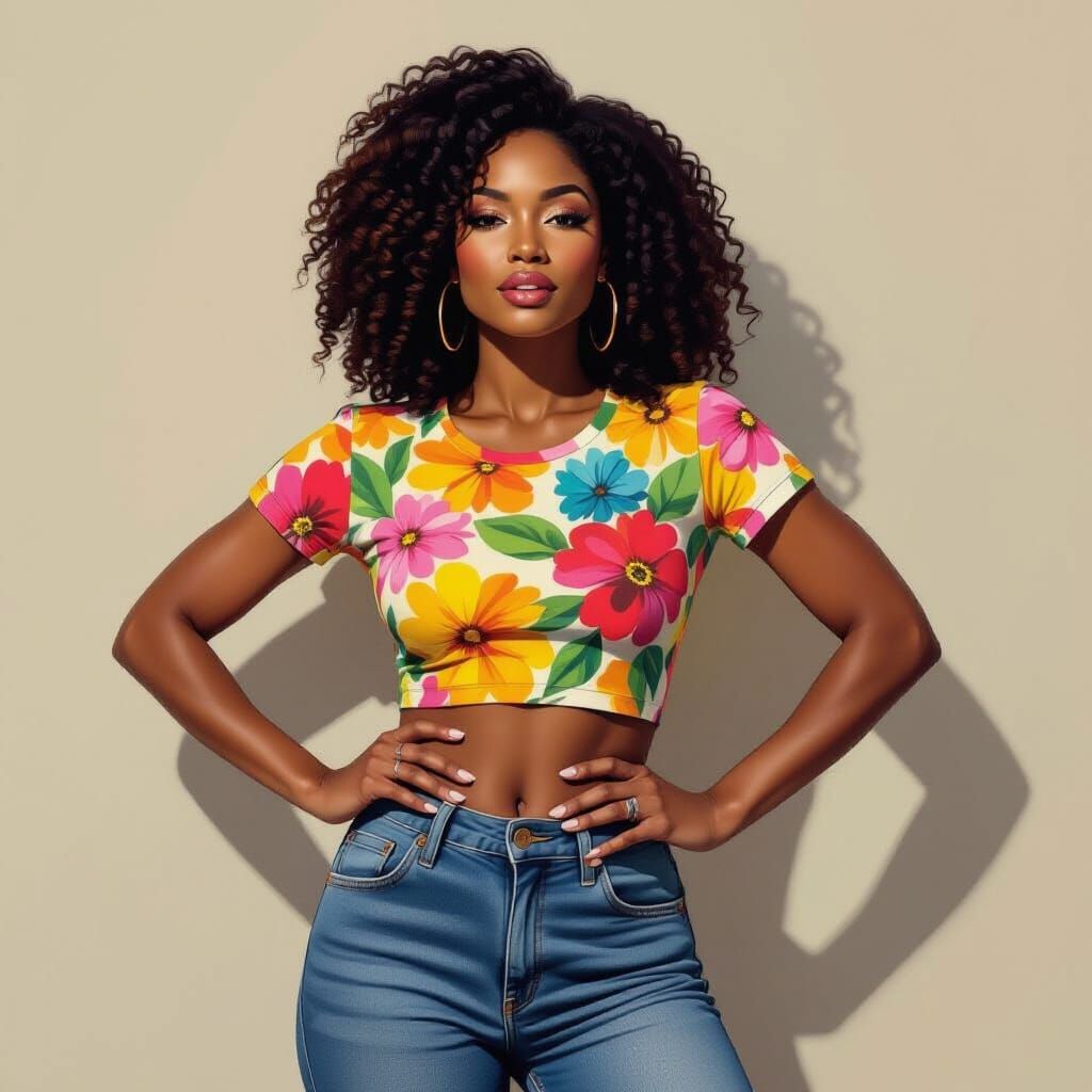 Confident Black Woman Portrait in Vibrant Colors