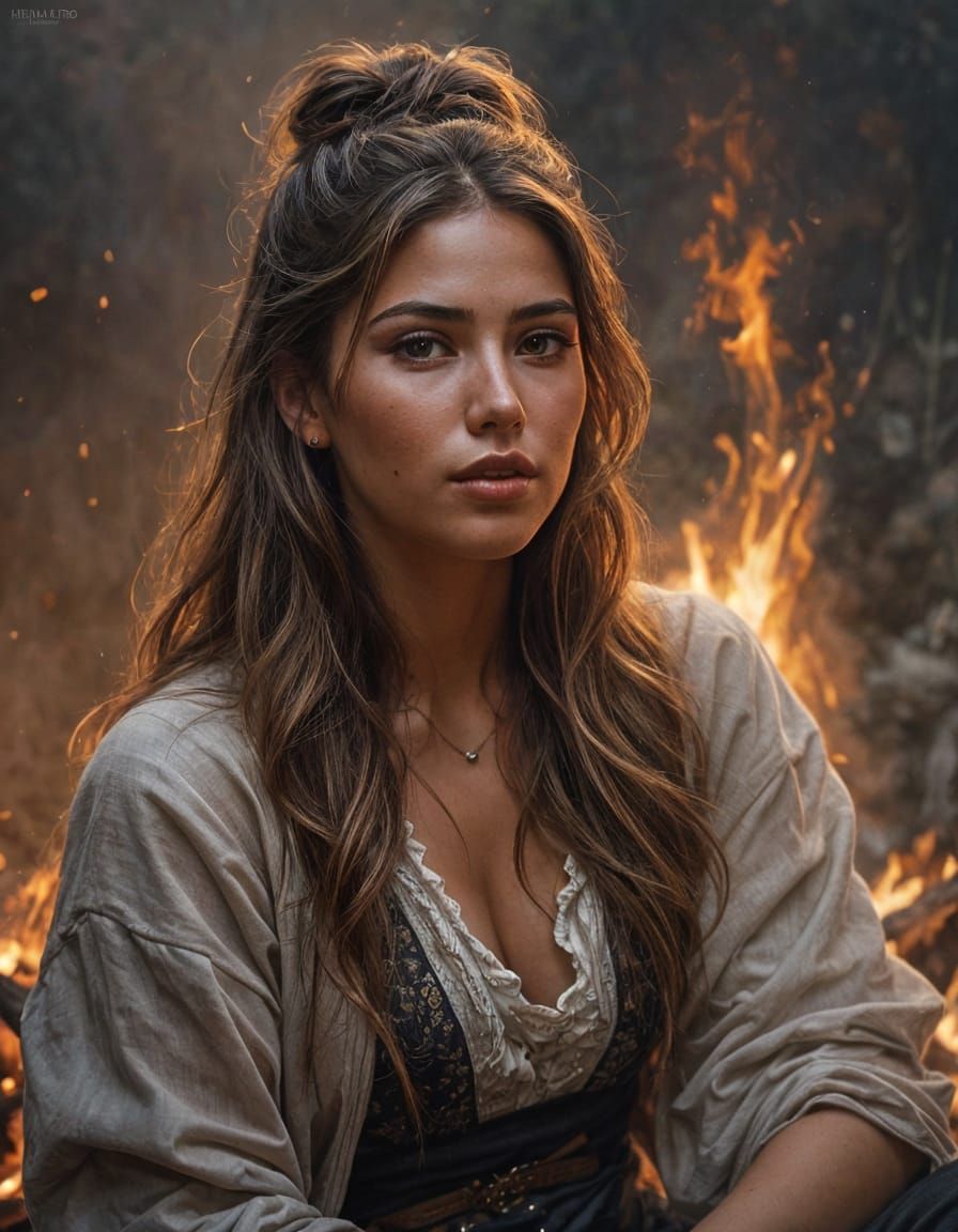Kara Del Toro Portrait in Titian Style