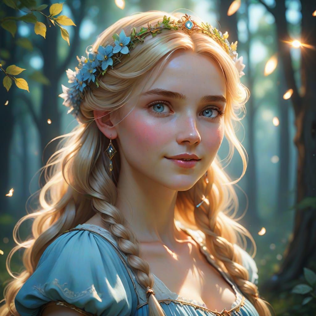 Medieval Maid Dances in Whimsical Woodland