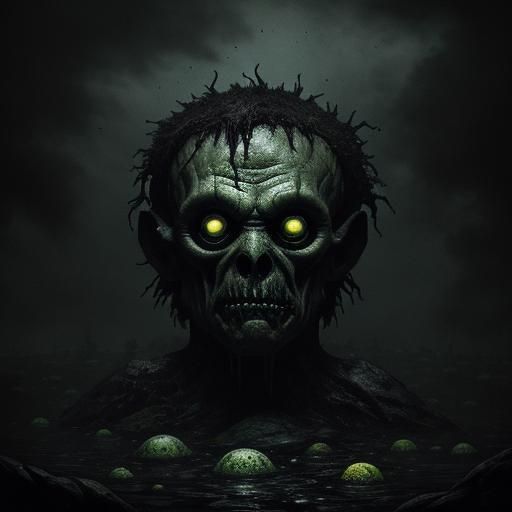 Bioluminescent Citrus Horror Art in Gustave Doré Style