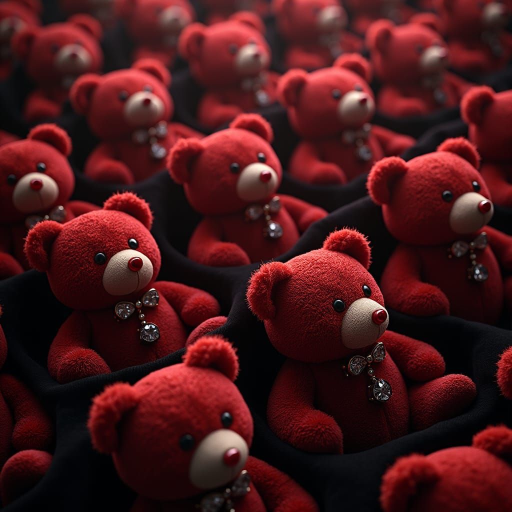 Diamond Teddy Bears in a Luxurious Setting