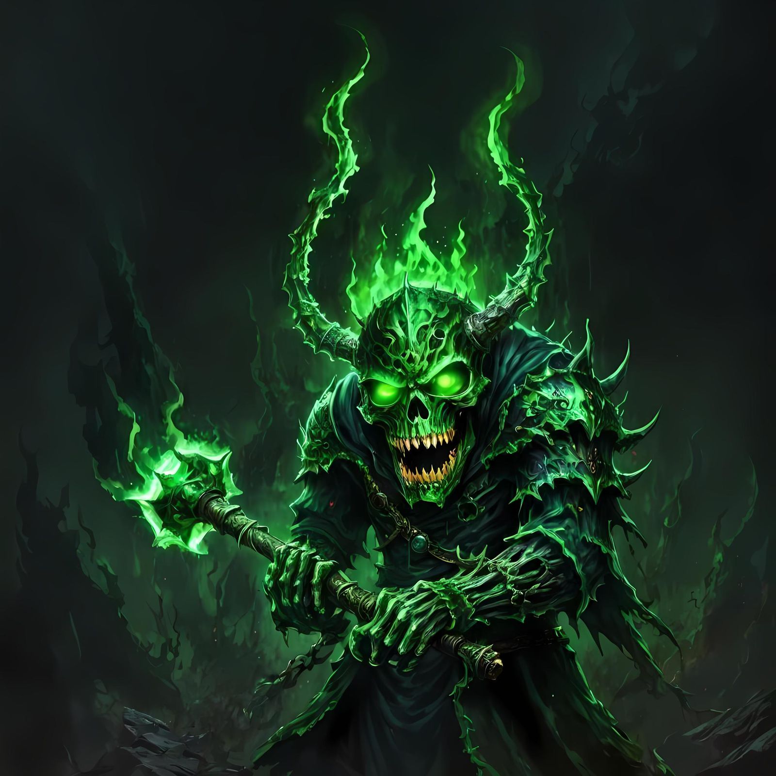 Tyrannical Undead Monstrosity with Flaming Eyes