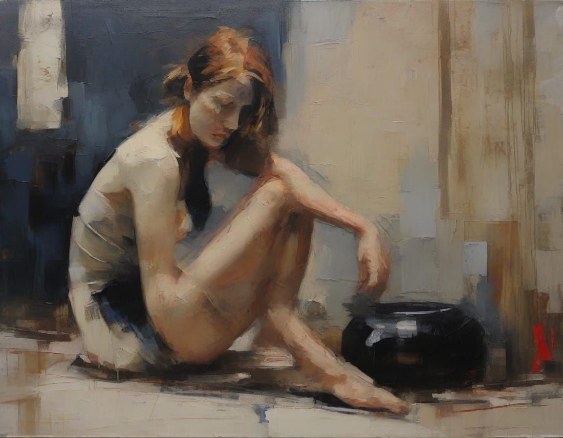 Fading Form in Oil Painting Style