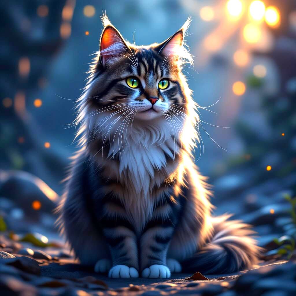 Cat in 3D Game Cinematic Style, 8K Resolution