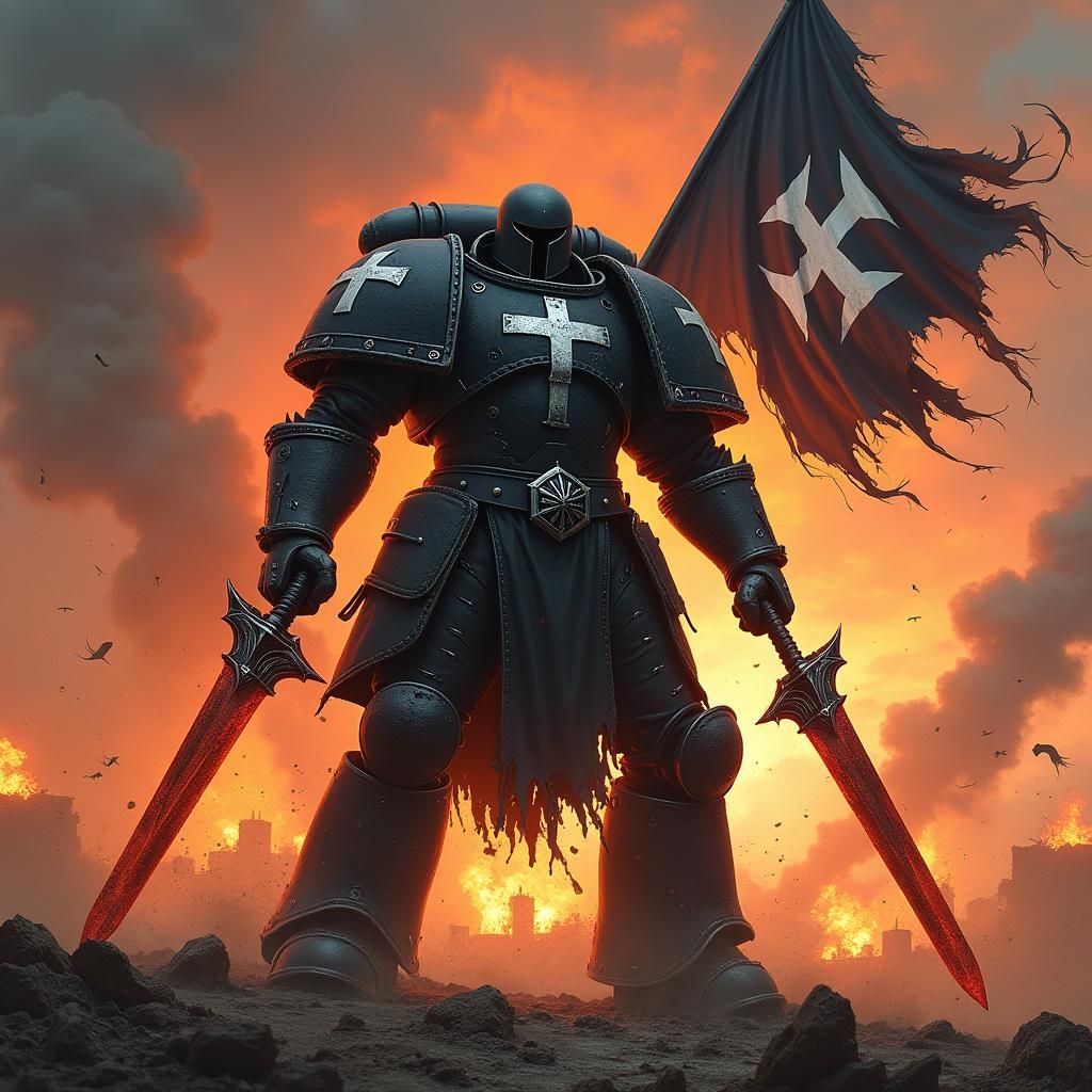 Black Templar Hero Battles Xenos in Warhammer 40,000