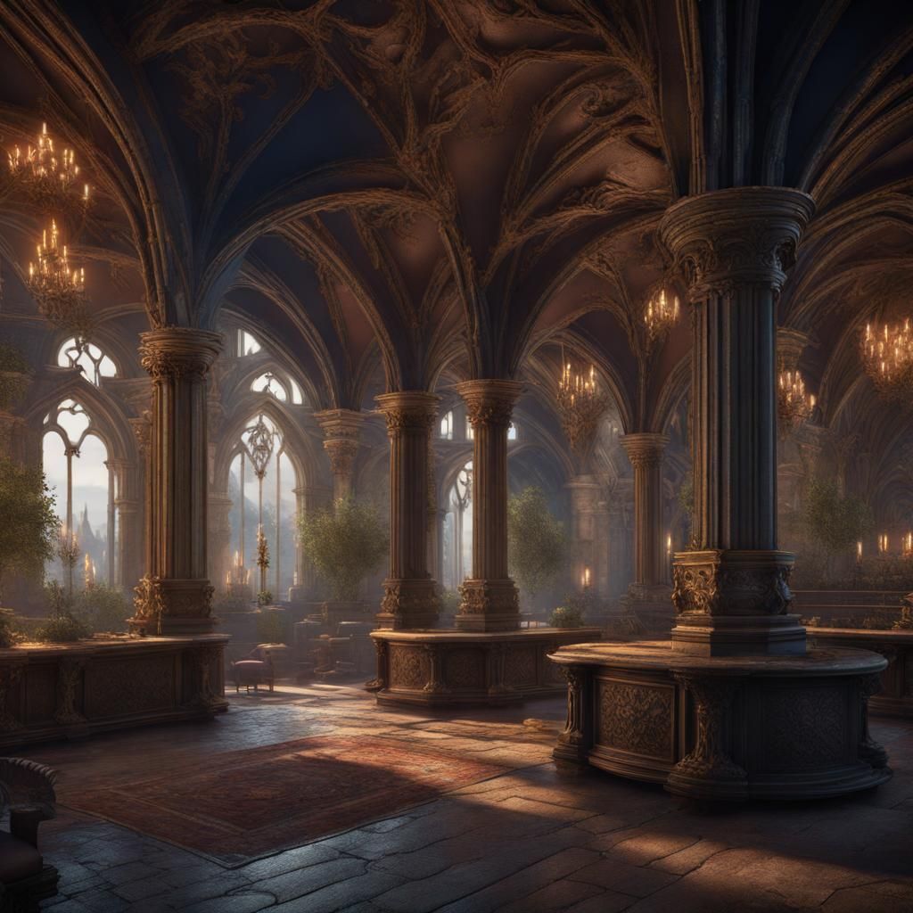 Detailed Renaissance Matte Painting in Deep Color