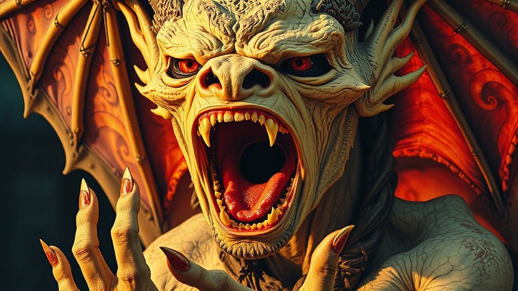 Balrog Roars with Eye of Sauron: Surreal Art