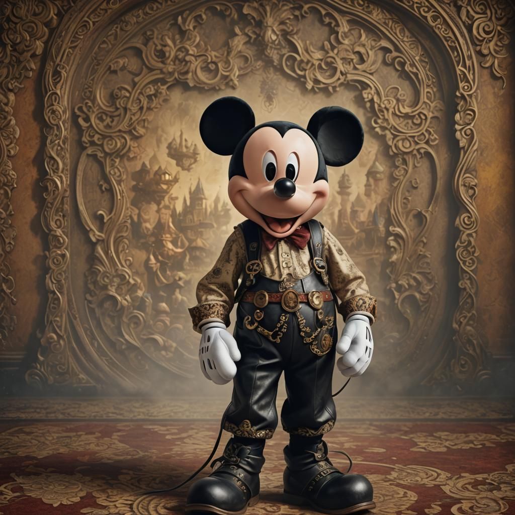 Mickey Mouse in Bavarian Lederhosen Digital Painting