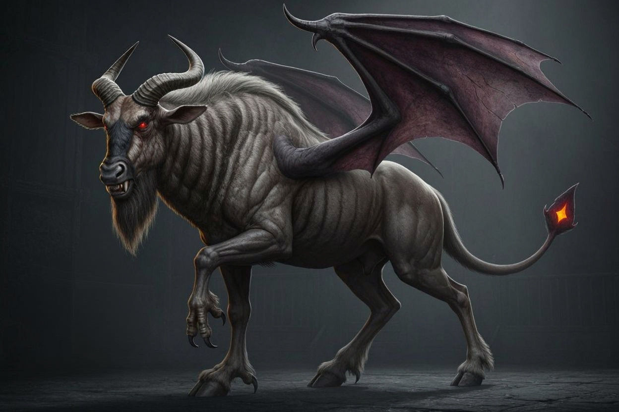 Terrifying Mythological Hybrid Steed in Dark Fantasy Style