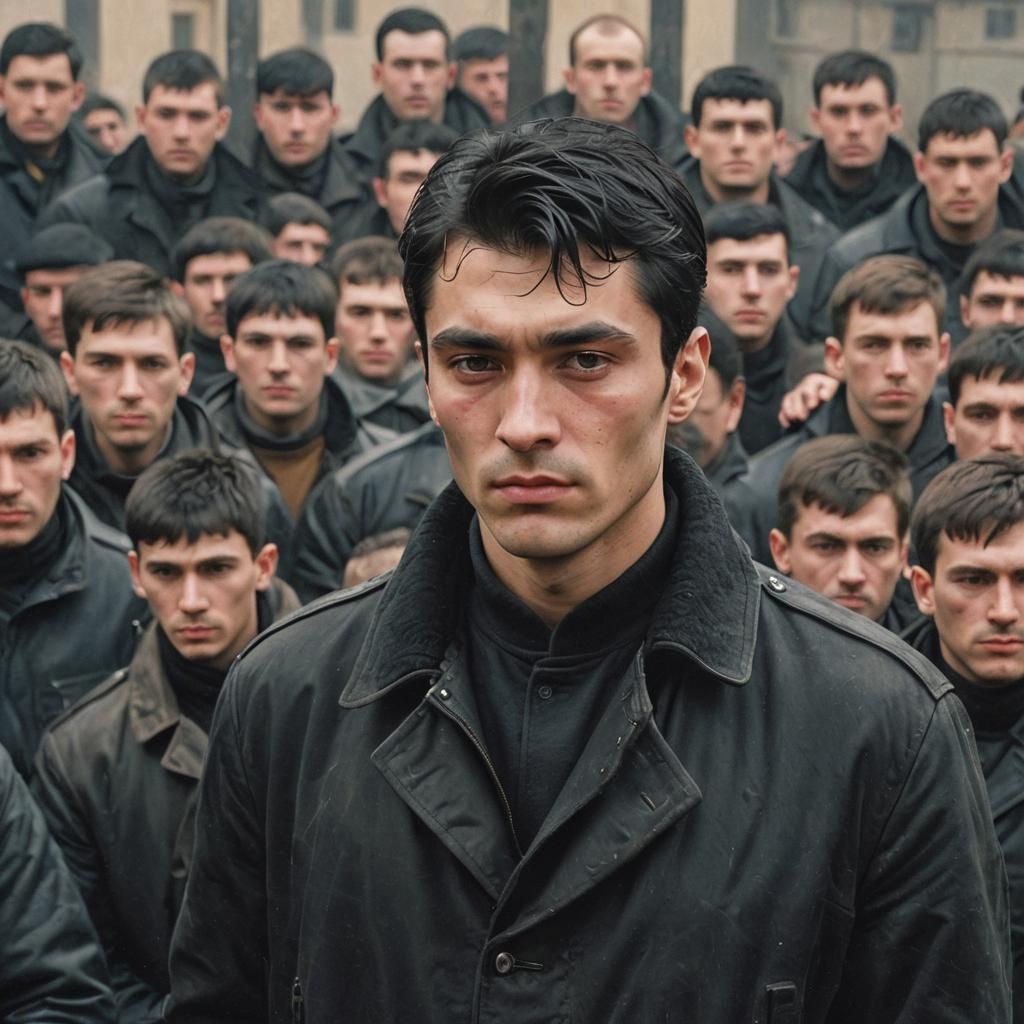 Young Man Overlooking Prisoners