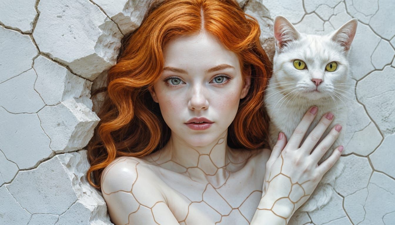 Petrifying Woman with Porcelain Skin and Yellow Eyes