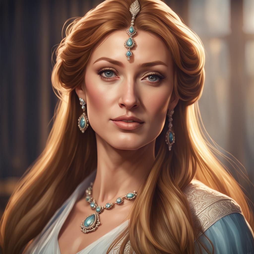 Jane Seymour Portrait in Art Nouveau Style