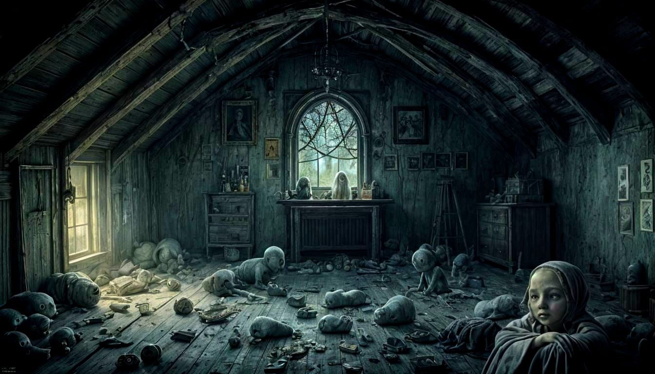 Eerie Spectral Figure Emerges from Cracked Doll