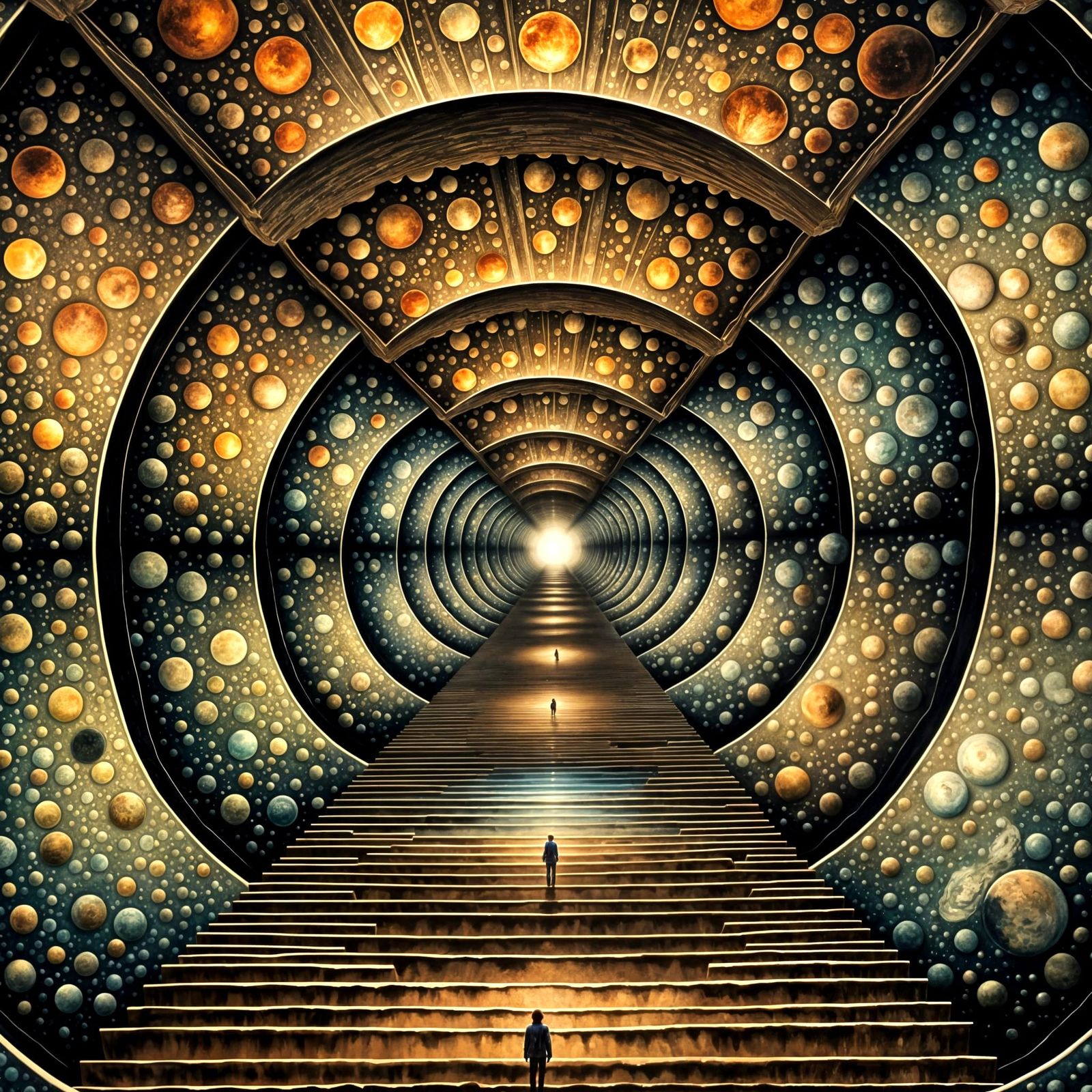 Cosmic Illusion: A Panoramic Watercolour of Celestial Propor...