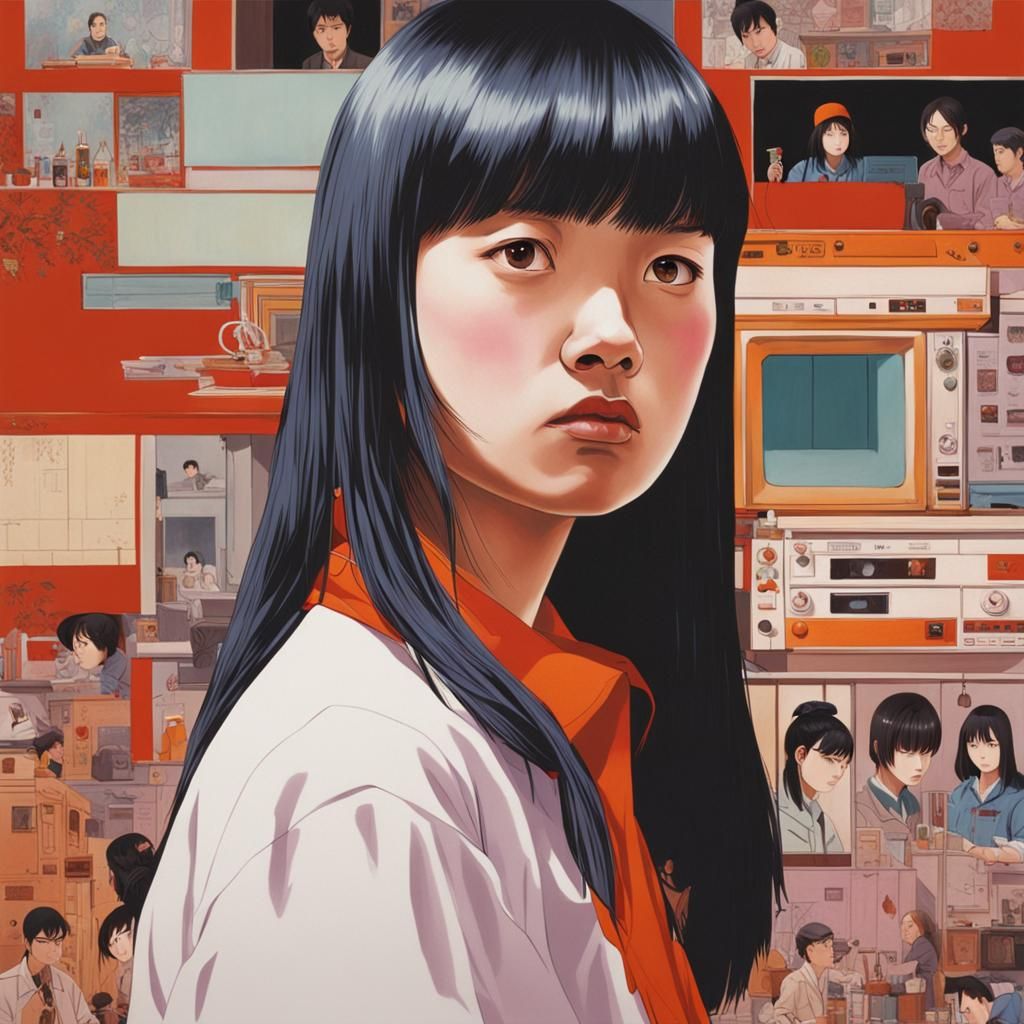 Photorealistic Portrait in New Wave Aesthetic