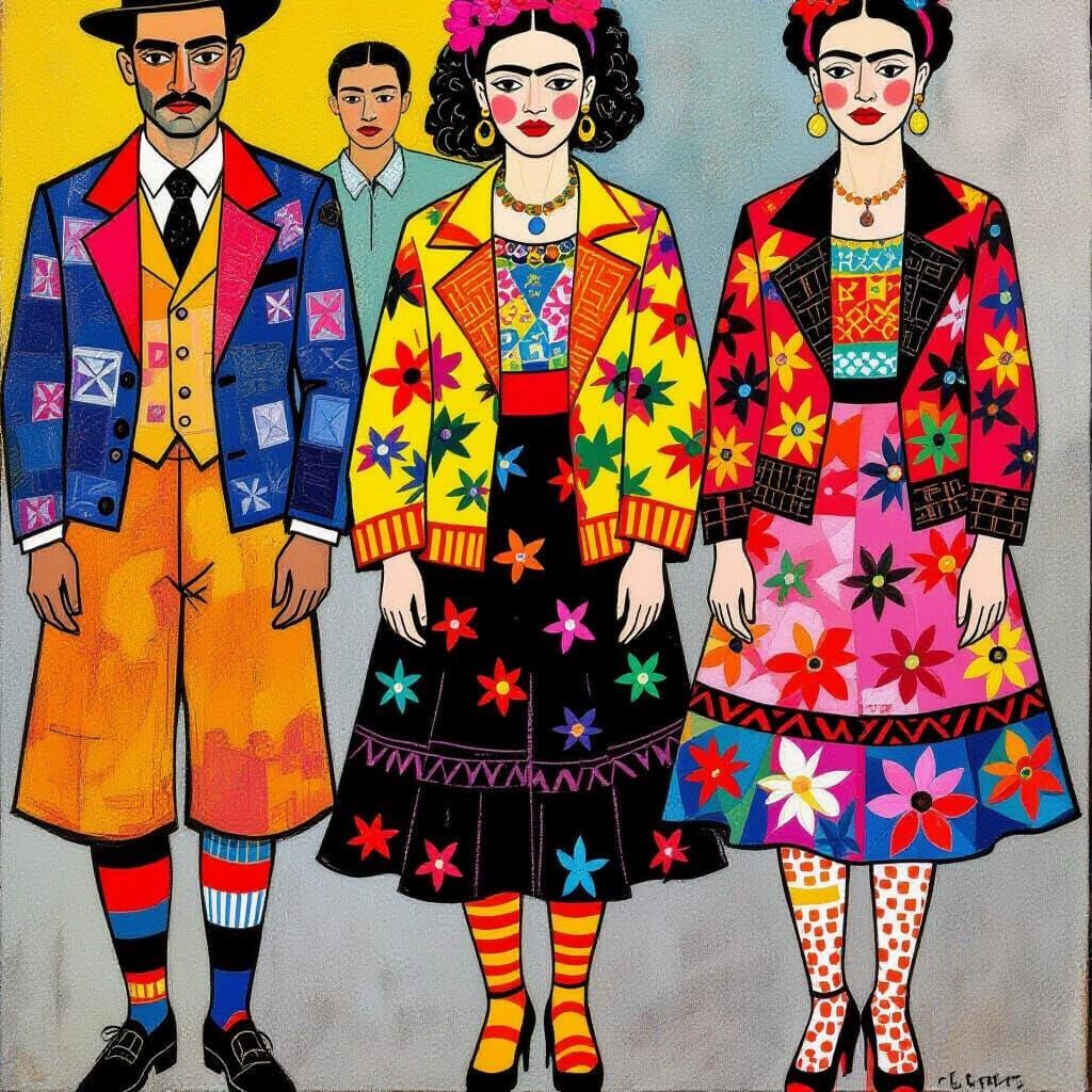 Vibrant Figures in the Style of Expressionist Portraiture