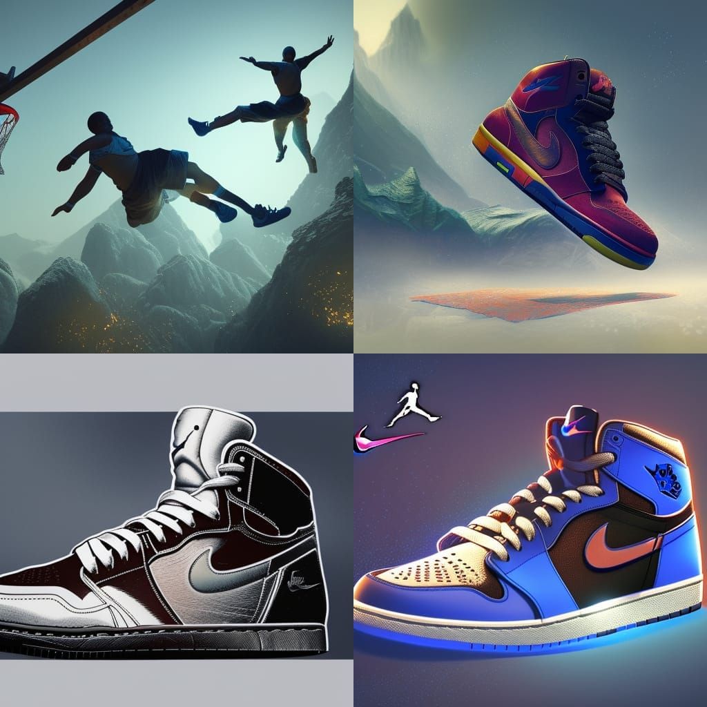 Nike Air Jordans: Detailed Matte Painting in 8K