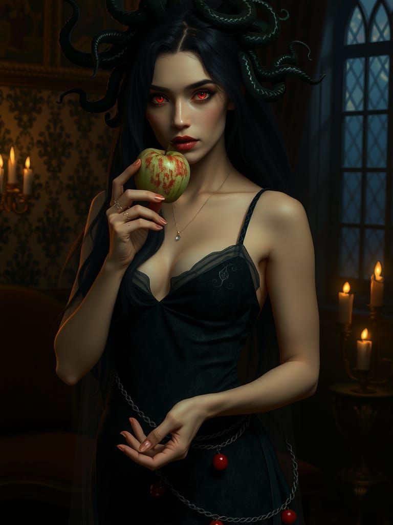 Medusa in Gothic Palace with Ruby Apple