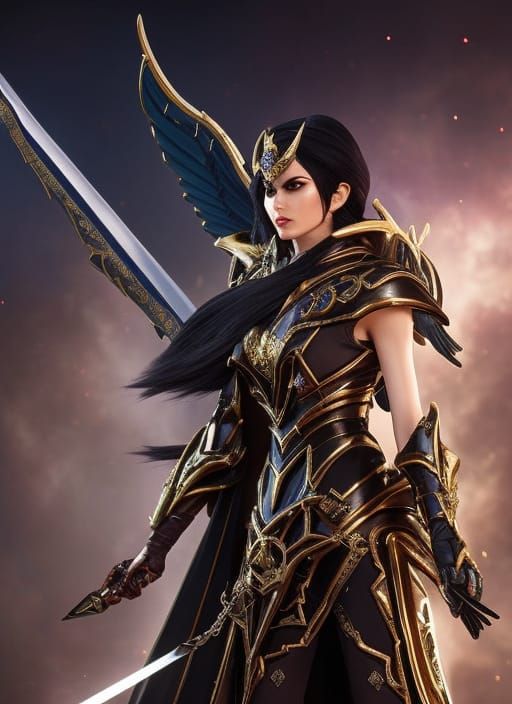 Bayonetta as Fantasy Multi-Class Character in Digital Painti...