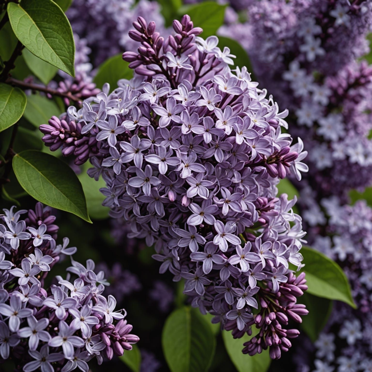 Hyperrealistic Lilac Flower Close-Up in High Definition