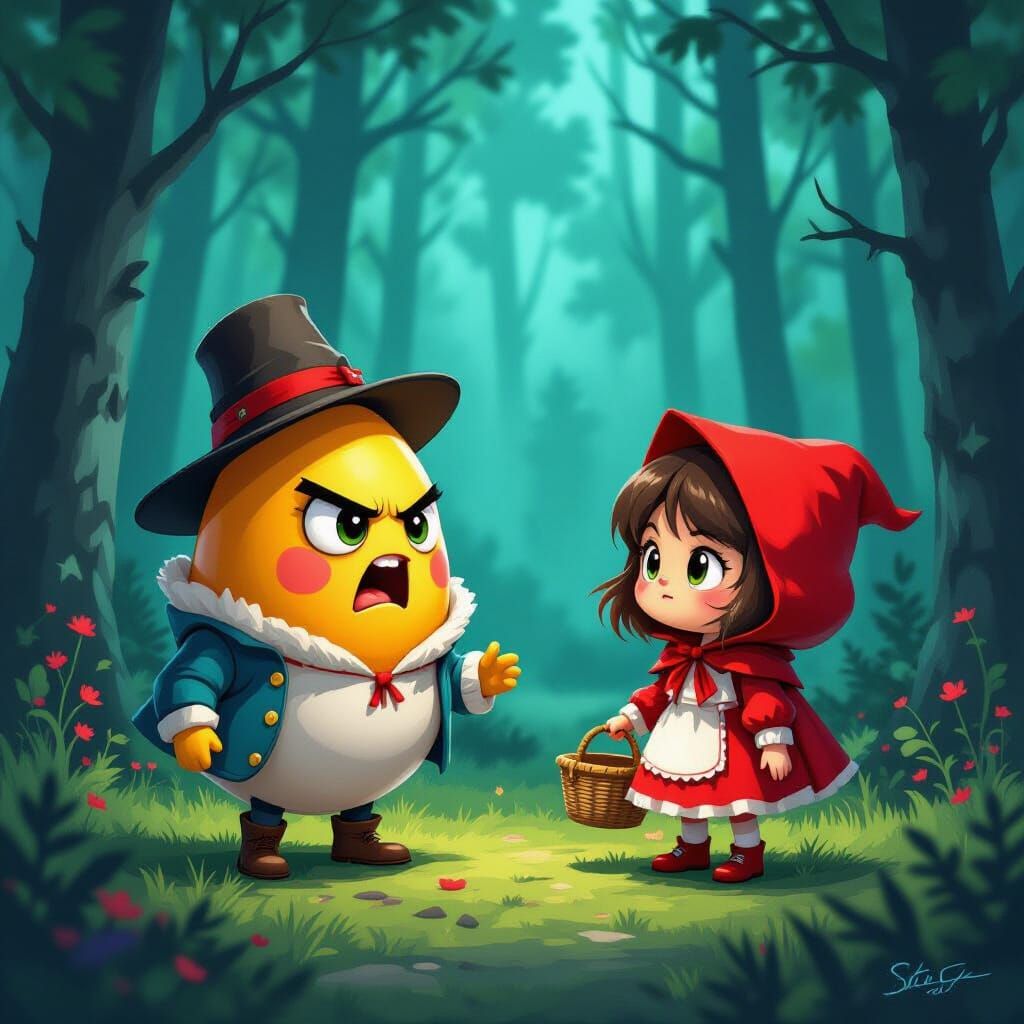 Eggs Meet Red Riding Hood: Fairy Tale Concept Art