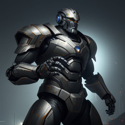 Futuristic Warfare Unit with Retractable Sledgehammers in Mi...