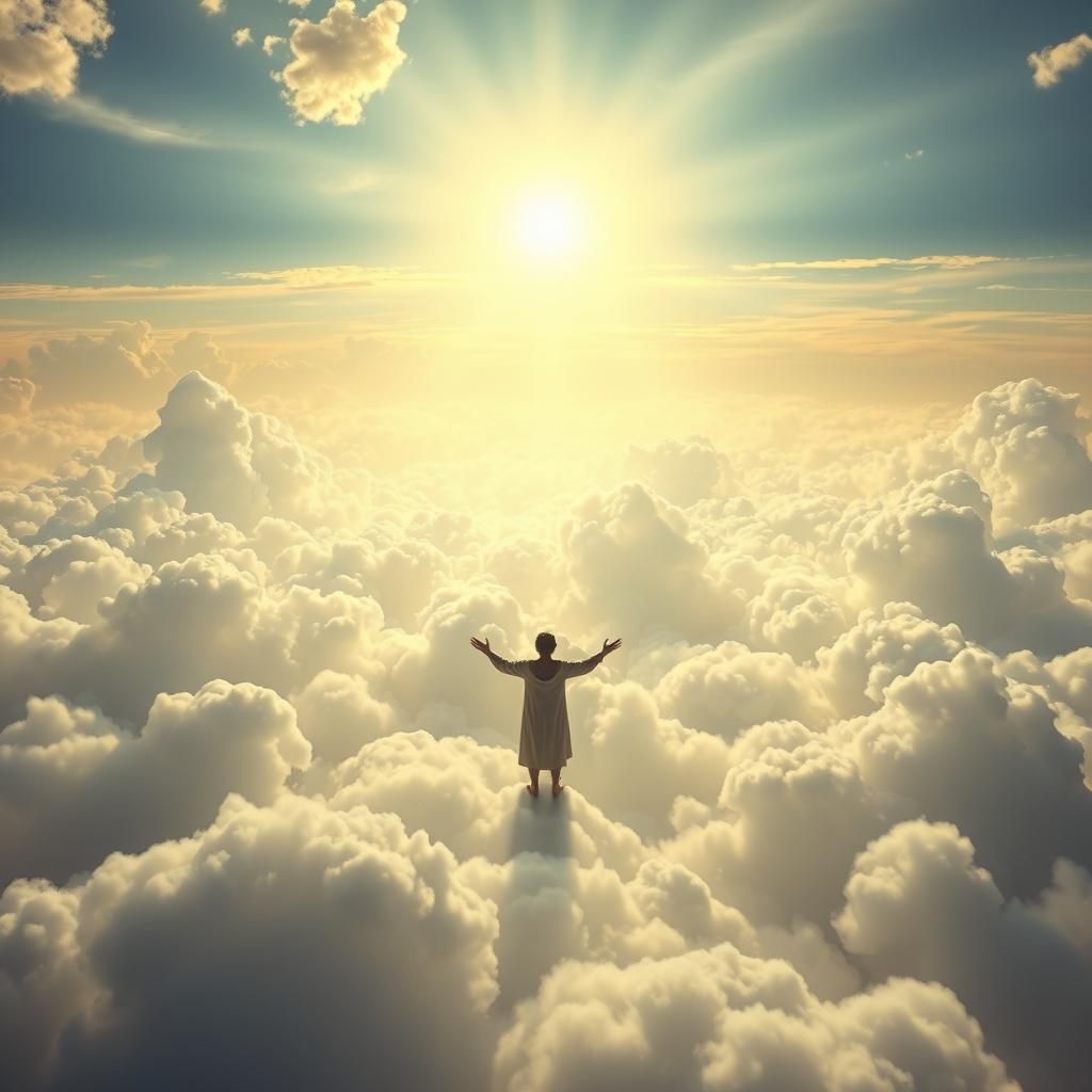 Figure Arrives at Heaven's Gates: Digital Painting