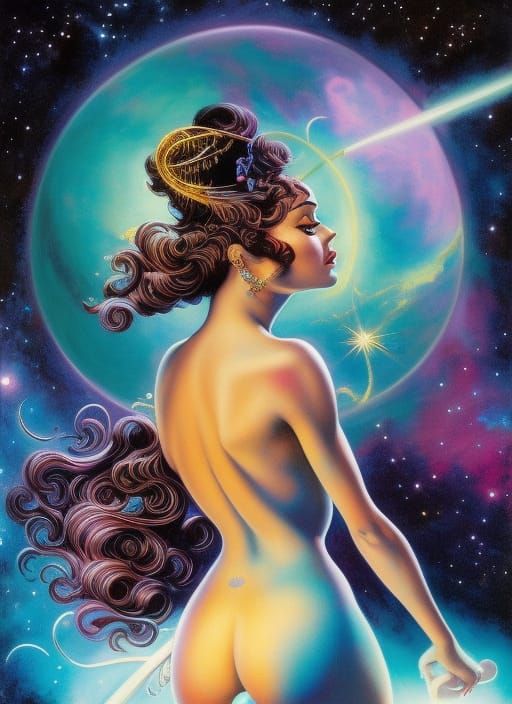 Radiant Goddess Portrait in Fantasy Art Style