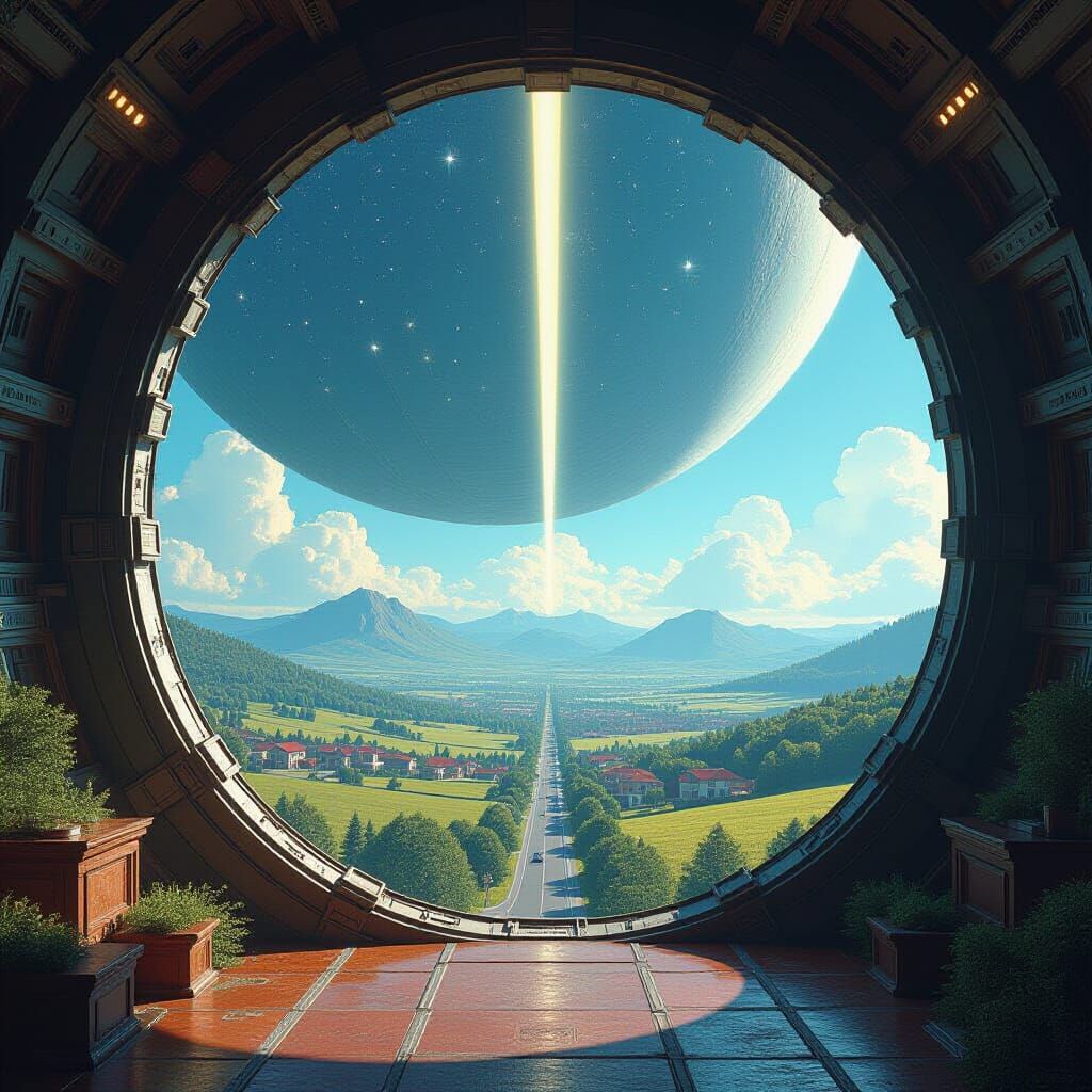 Giant Spaceship Ecosystem: Fantasy Concept Art