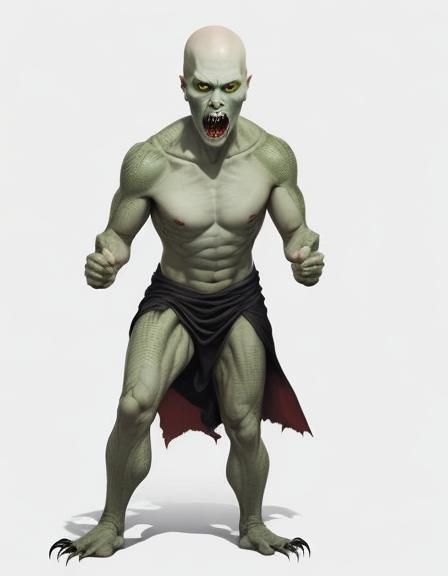 Reptilian Vampire: Hairless, Scary, Cobra-like