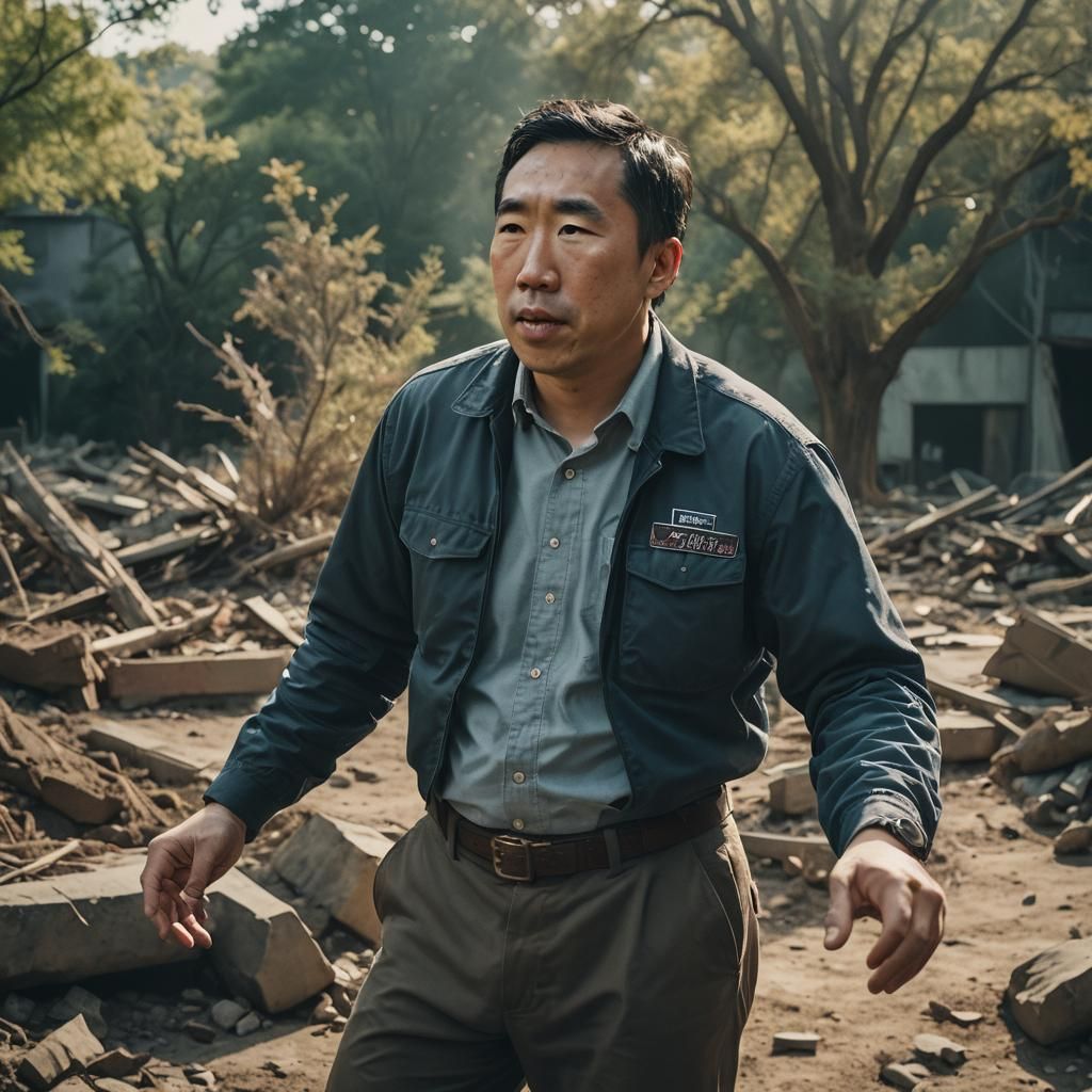 Cinematic Film Still: Andrew Yang Opens Foundation